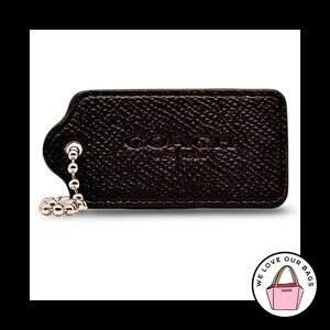 2.5" COACH NEW YORK OxBlood Crossgrain Leather Fob Bag Charm Keychain Hang Tag